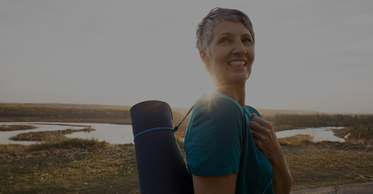 Woman hiking for better mental health