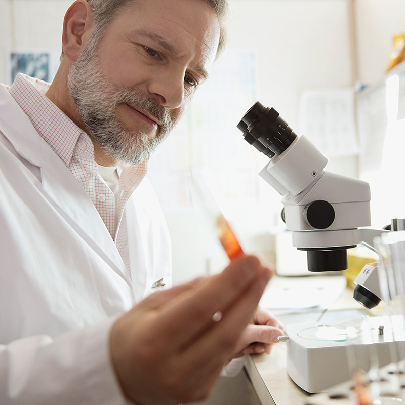 Child neuro doctor testing samples at Florida Hospital Neuroscience Institute