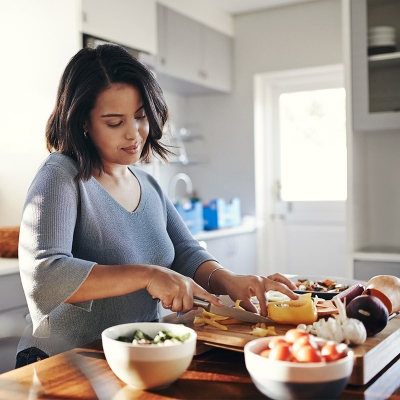 Neuro patient preparing a healthy meal for epilepsy treatment