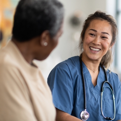 Doctor talking with a patient.