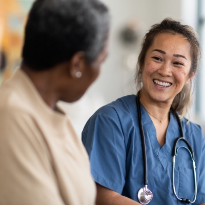 Doctor talking with a patient.