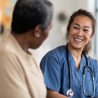 Doctor talking with a patient.