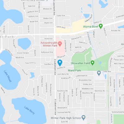 Map showing location of  AdventHealth Medical Group Neurology at Winter Park.